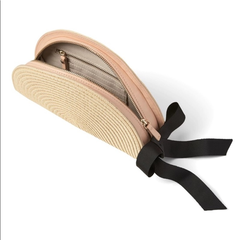Banana Republic Half Moon Straw Clutch Bow Bridal